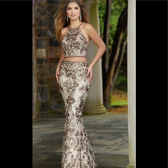 Mori Lee Dresses & Skirts - NEW MORILEE  Style# 45038 gold two pieces sequins gown maxi dress 0